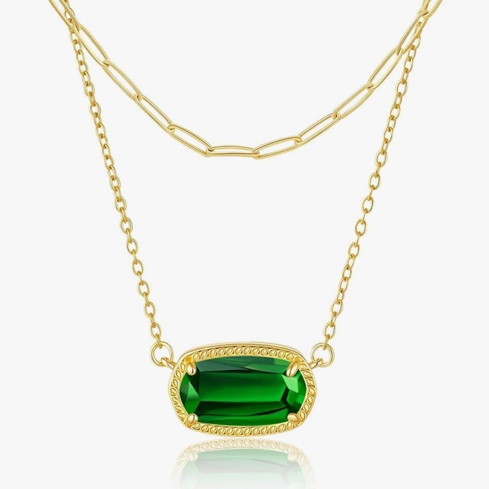 NEW 18K Gold Plated Paperclip Chain Charm Necklaces